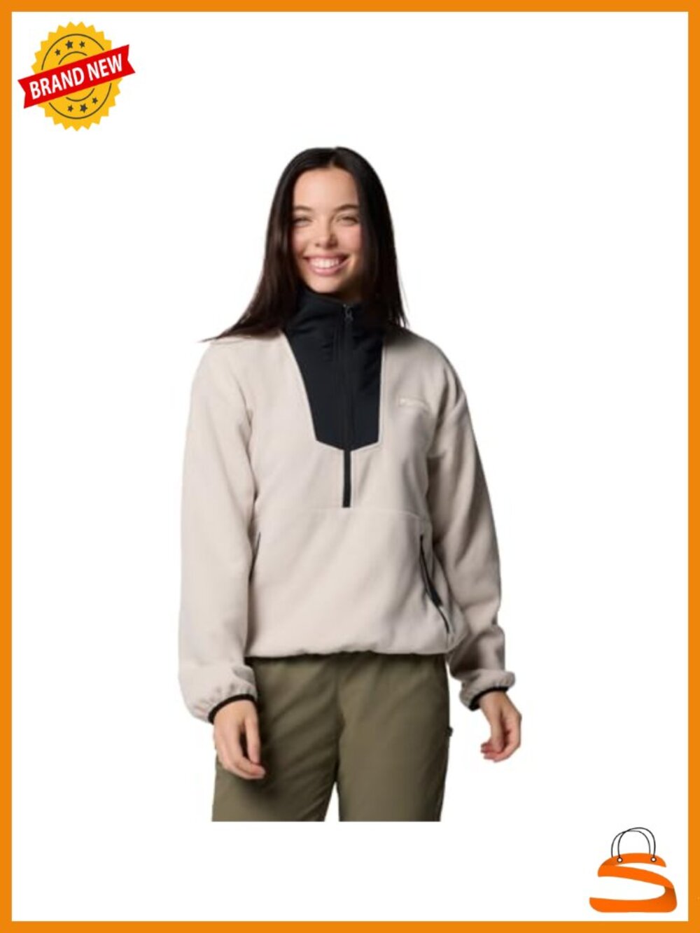 Recycled Polyester Half Zip Fleece Pullover with Zip Pockets